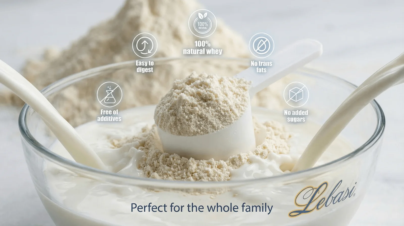 Lebasi product family — complete range of Swiss whey products