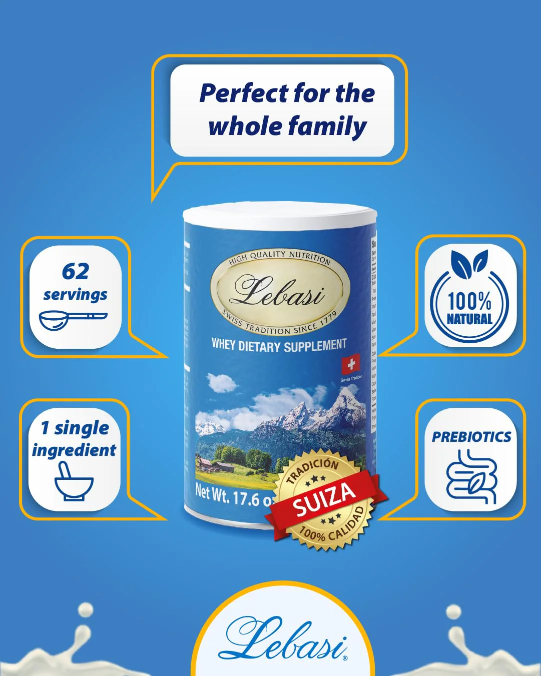 Lebasi pure Swiss whey — natural ingredients