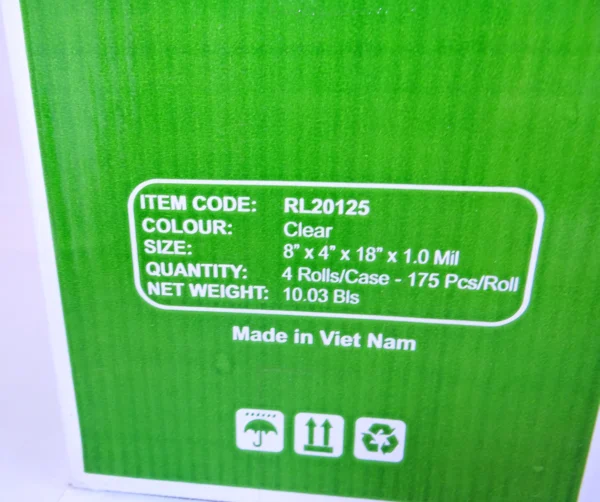 Bag Clear Low-Density Poly Bags on Roll – 8" x 4" x 18", 1.0 mil - Image 6